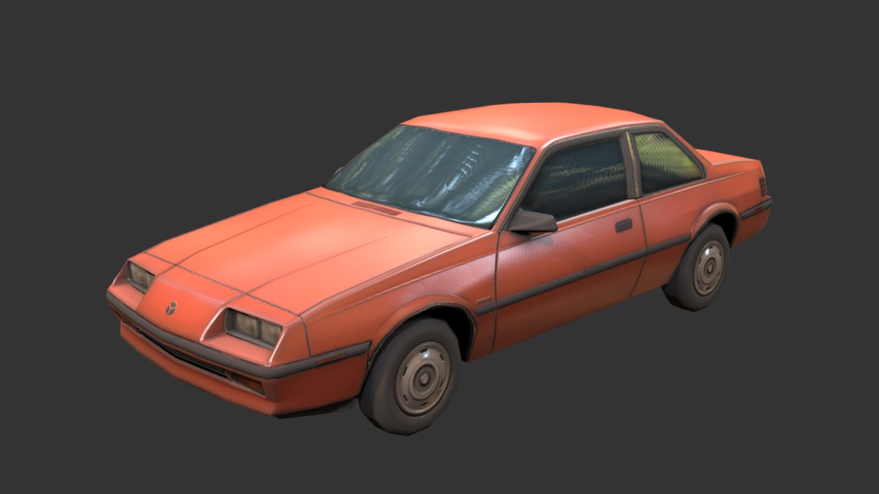 3D model Sports Car - This is a 3D model of the Sports Car. The 3D model is about a small orange car.