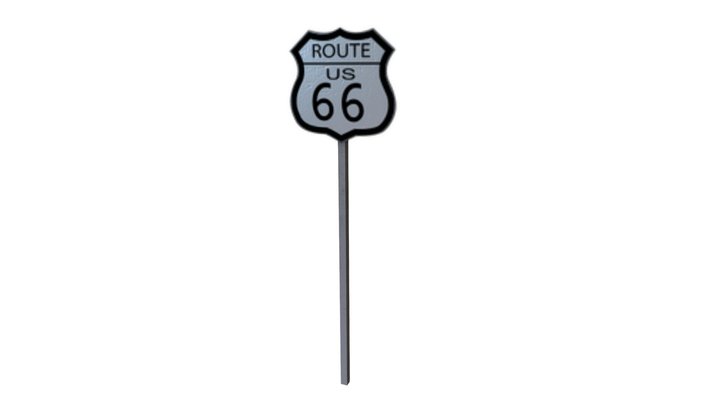 Road Sign (Route 66) 3D Model