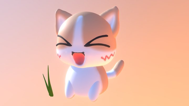 Cute Happy Cat 3D Model