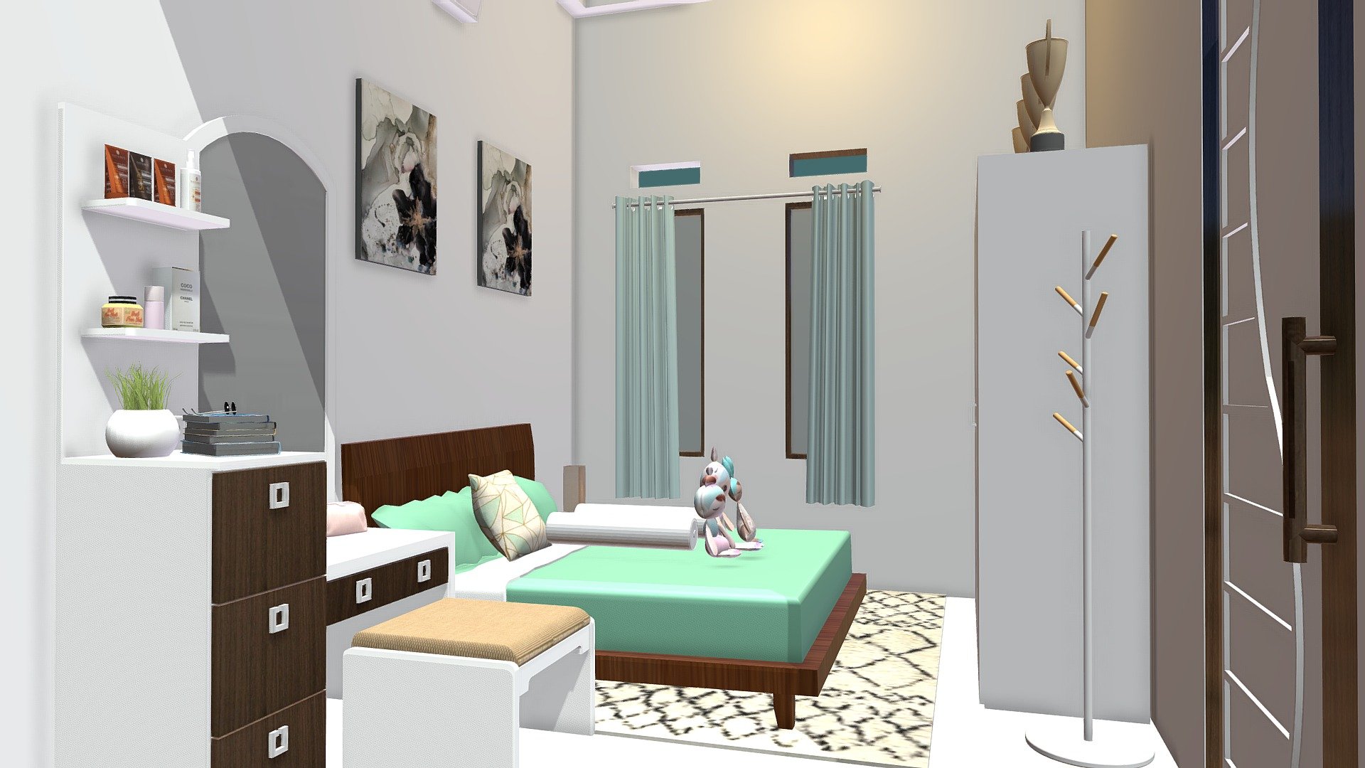 Bedroom Design - Desain Kamar Tidur - 3D Model By NuurunNazmi [a640f46 ...