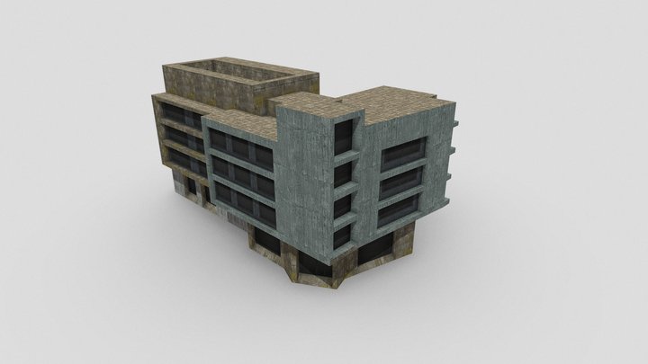 Mid-Rise City Building 3D Model