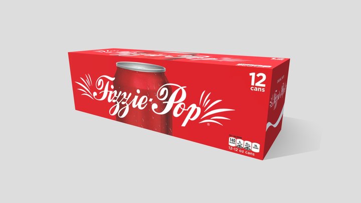 Sodas - 12 pack Fizzie Pop 3D Model