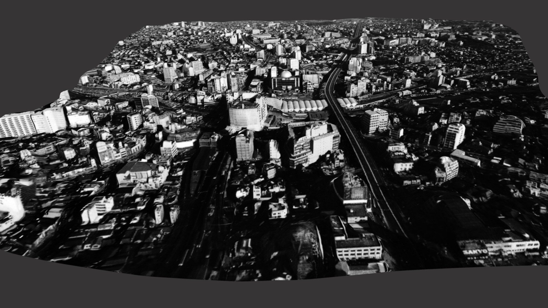 Shibuya city 3D in 1964