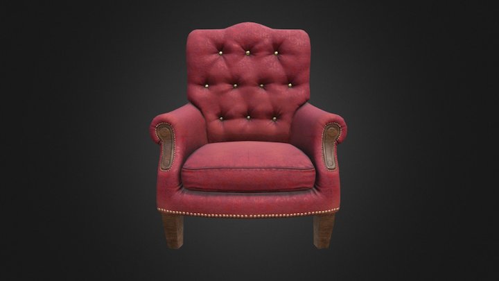 Upholstered Armchair 3D Model