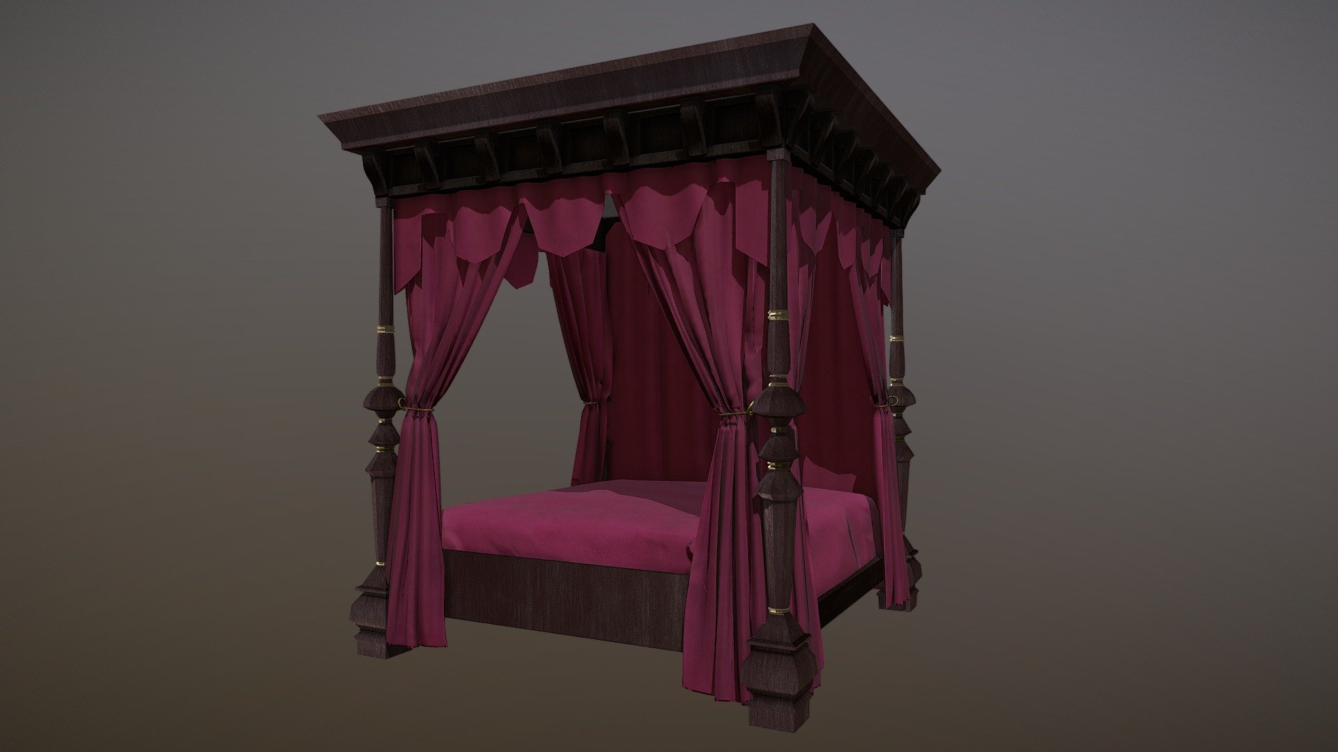 Four Poster Bed 3D model by MelDiep [a64ddd5] Sketchfab