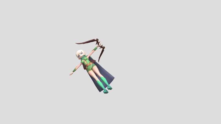 Model@Standing Draw Arrow 3D Model