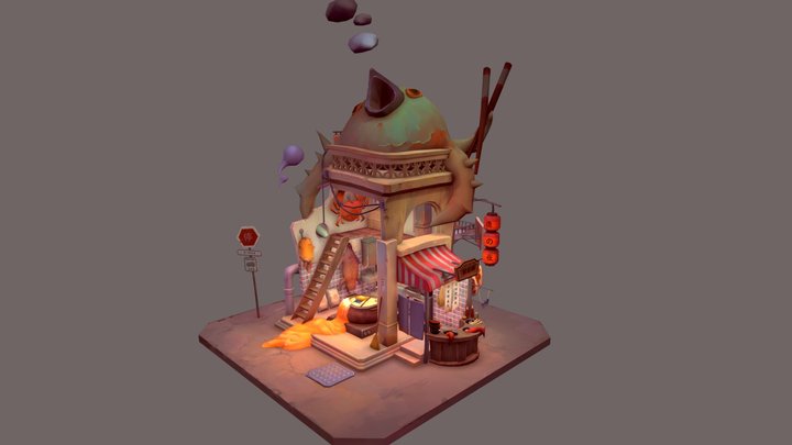 Monster Food Cafe 3D Model
