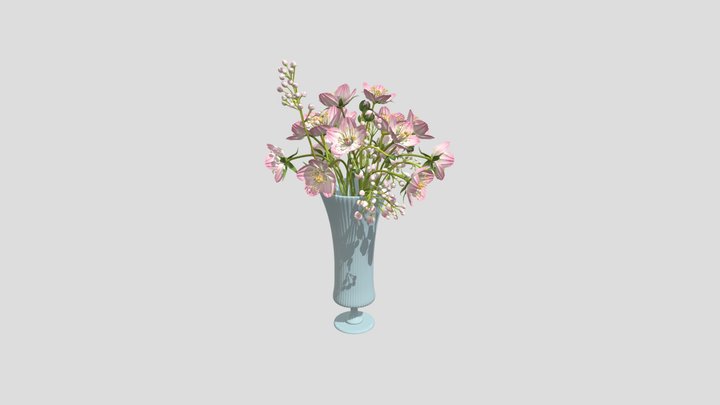 Pink Blossom Glass Vase – Gratis 3D-model STL