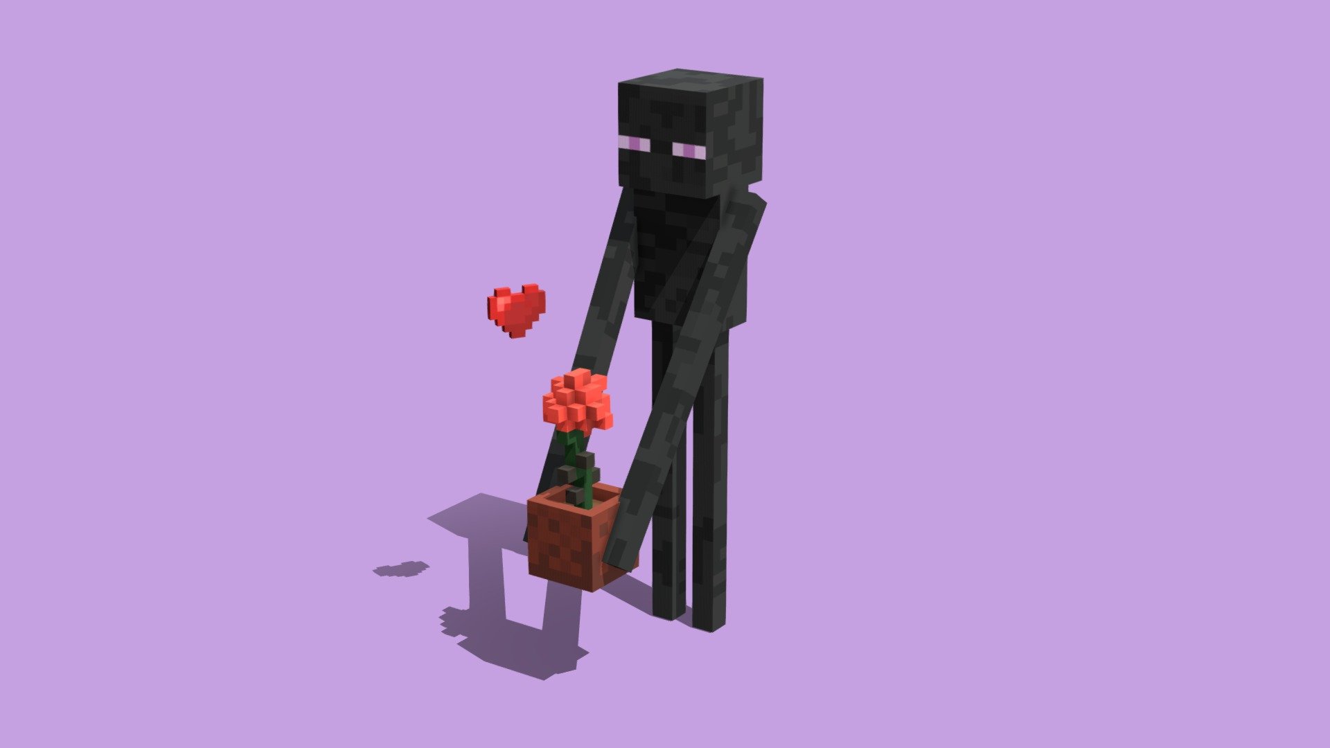 MINECRAFT ENDERMAN WITH FLOWER POT <3