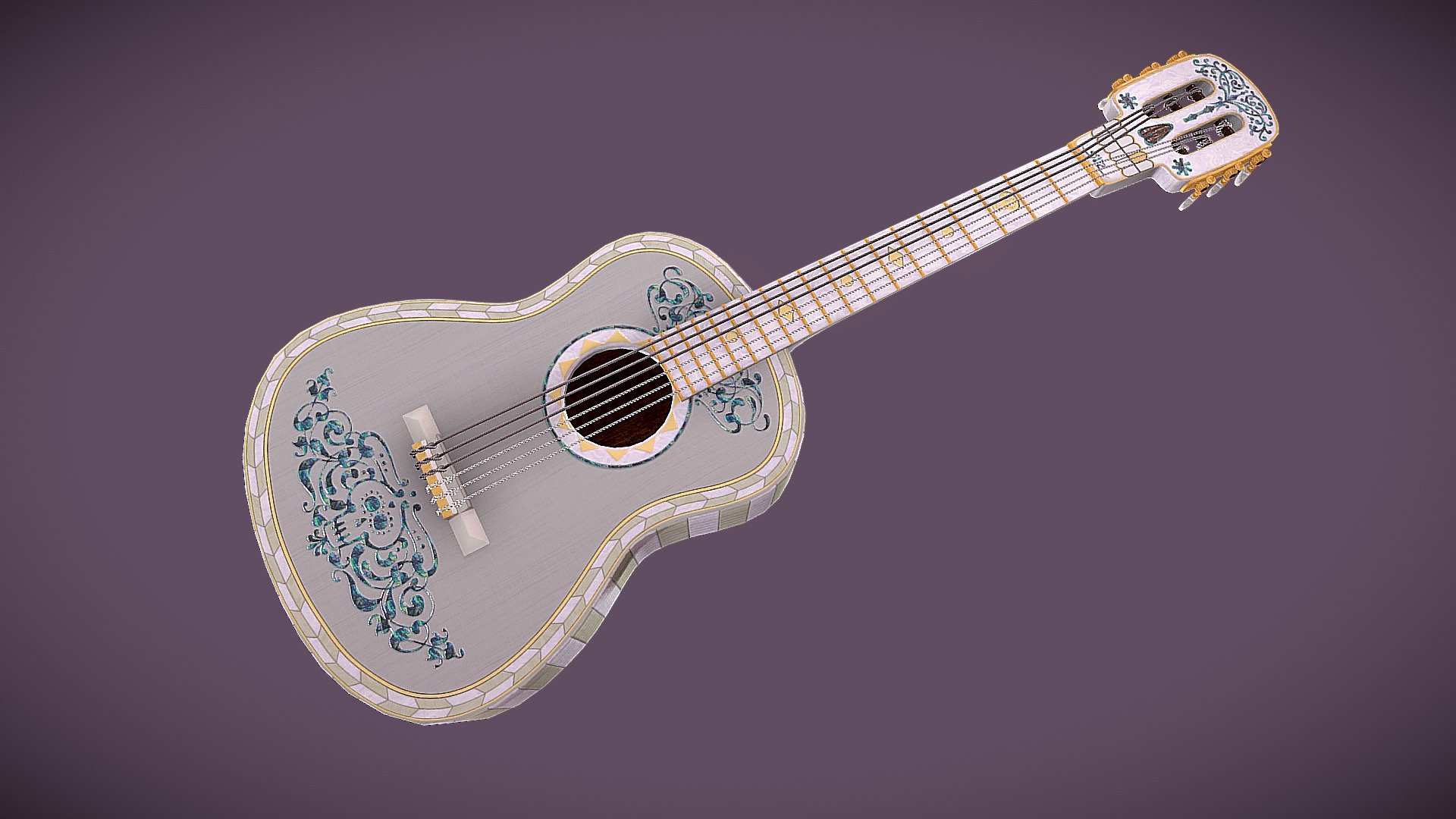 OBJ file Miguel guitar Hector de la cruz Coco 🎸・3D printable