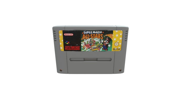 PAL SNES Super Mario All Stars Cartridge 3D Model