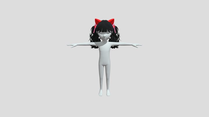 Hair FBX file prefab zepeto template 3D Item 147 3D Model