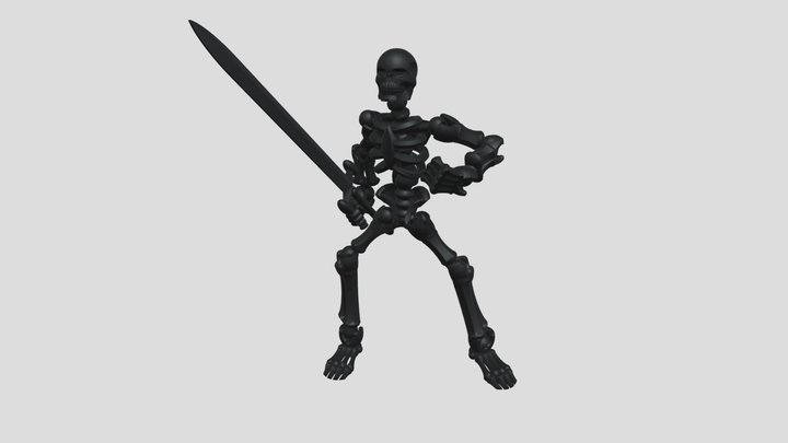 Nether Skeleton (action pose) 3D Model