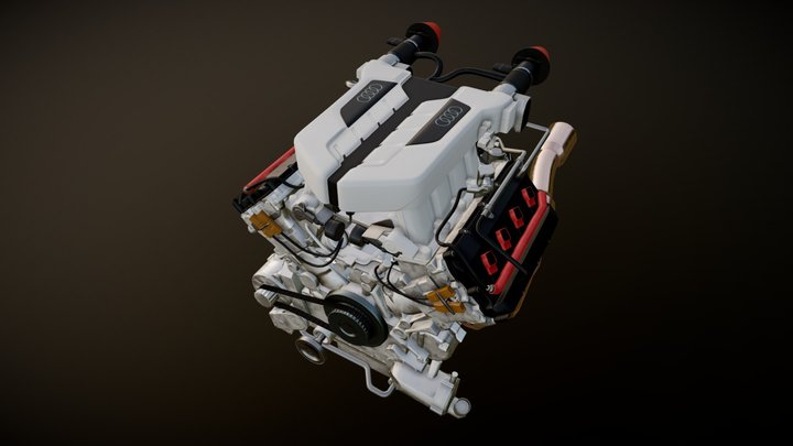 V8 engine (AUDI R8) 3D Model