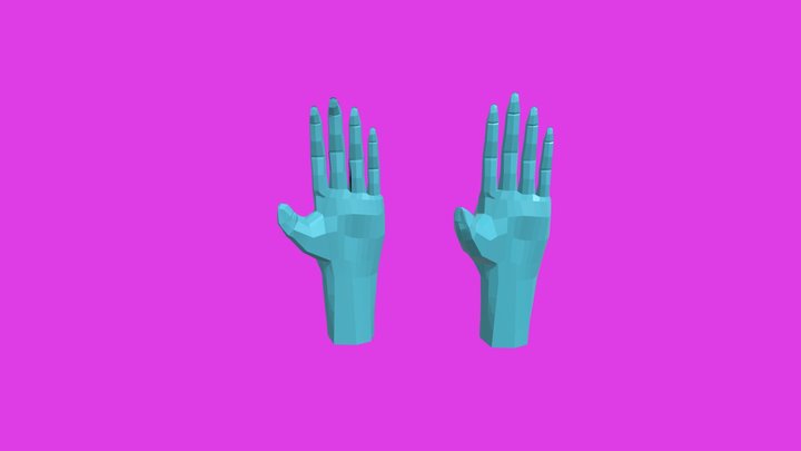 Hand lowpoly & sculpted 3D Model