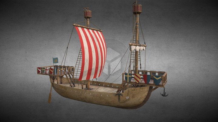 Medieval Ship 3D Model