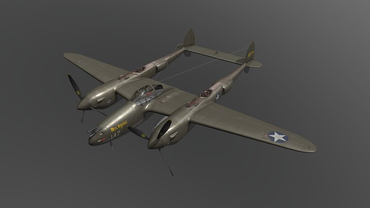 P-38G Lightning 3D Model