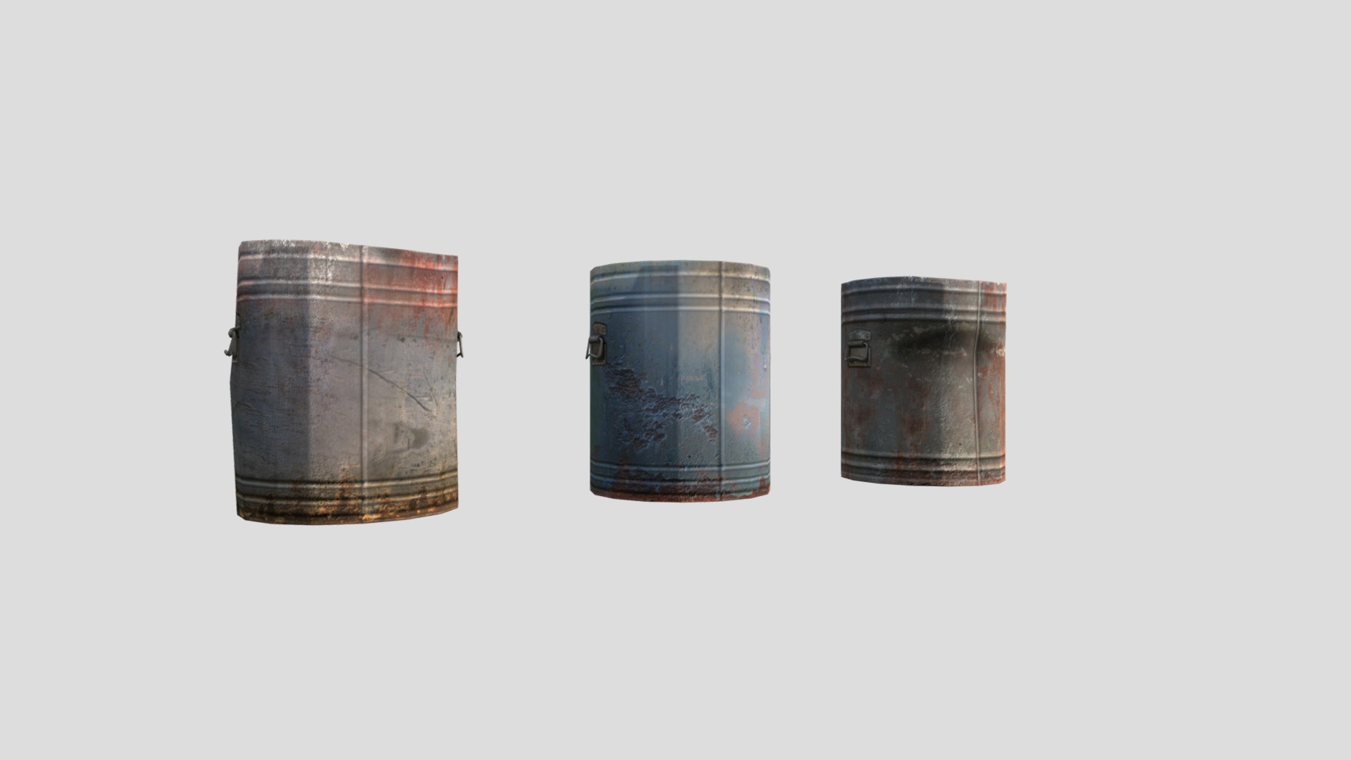 3D model Trashcans - This is a 3D model of the Trashcans. The 3D model is about a few metal containers.