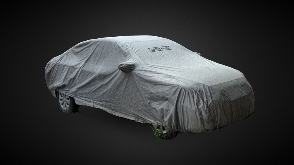 Car Covered With Gray Cloth 2