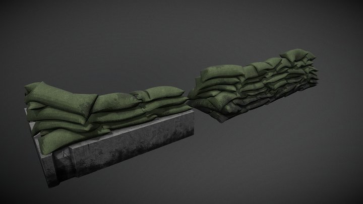 Мешки с песком\Sand barricade 3D Model