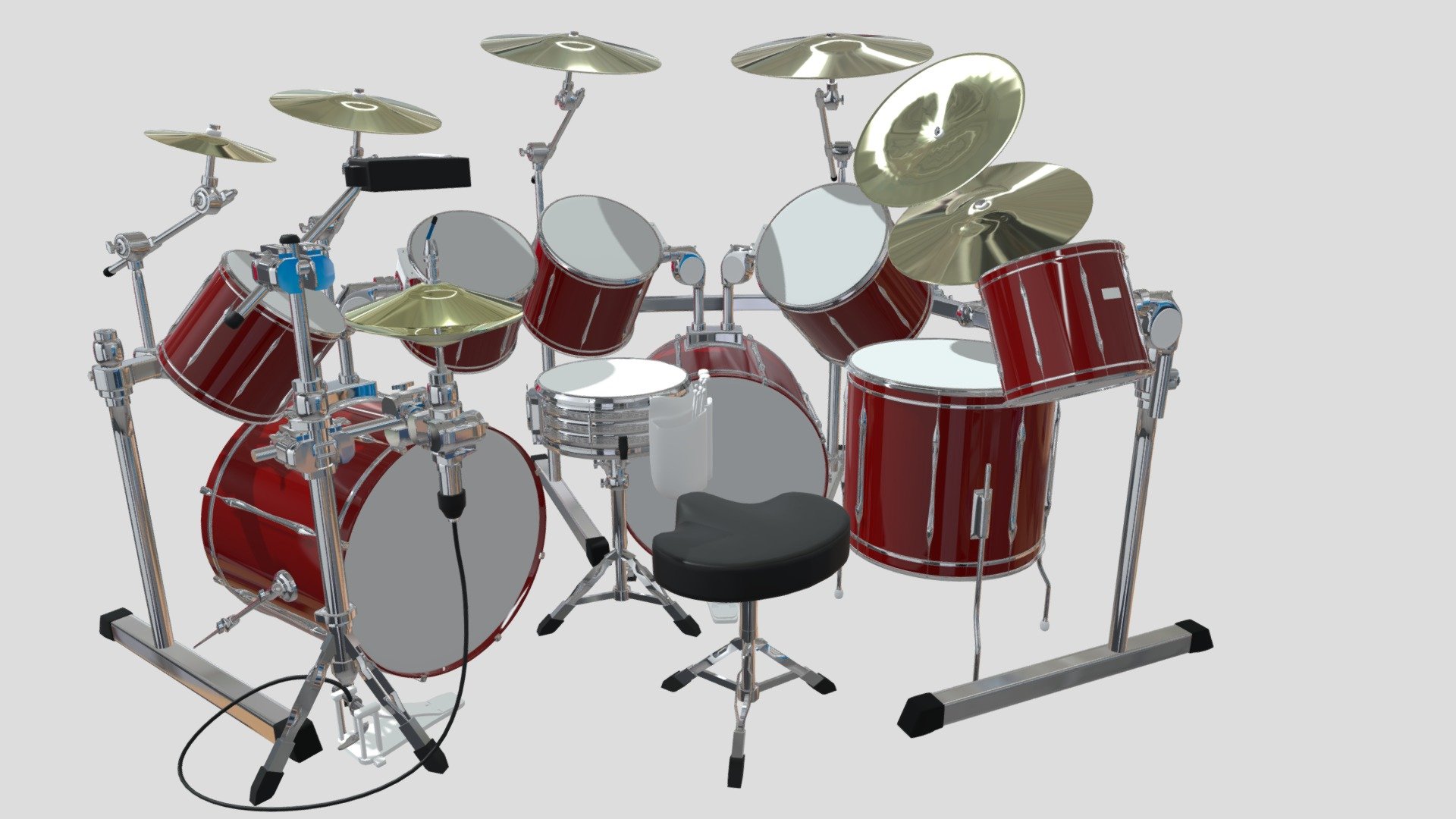 6 Piece Drum Set Download Free 3D Model By SINNIK a666c30 Sketchfab