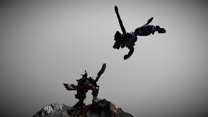 Wargreymon Vs Metalgarurumon 3D Model