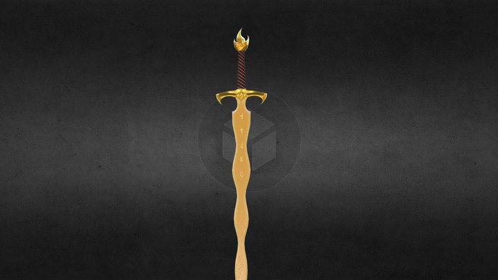 Flaming Sword 3D Model