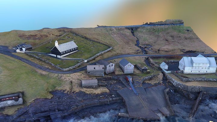 Nes Kirkja (Church at Nes) (Faroe Islands) 3D Model