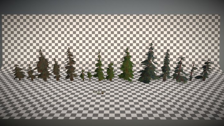 Low Poly Stylized Forest Pack 3D Model