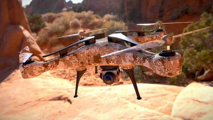 Quad Drone [Desert Recon] 3D Model