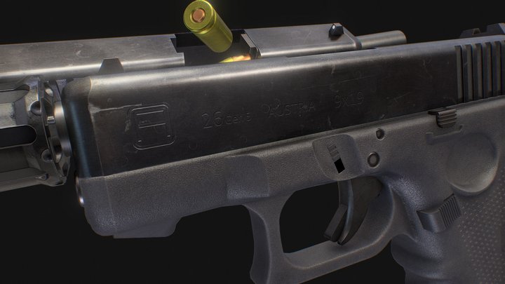 9mm Pistol 3D Model
