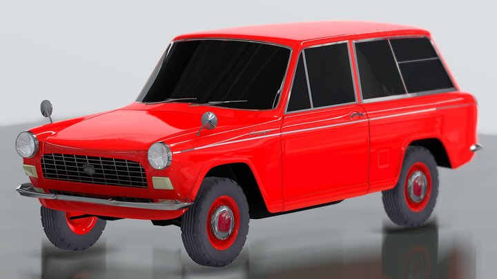 Daihatsu Compagno (1965) (High/low poly) 3D Model