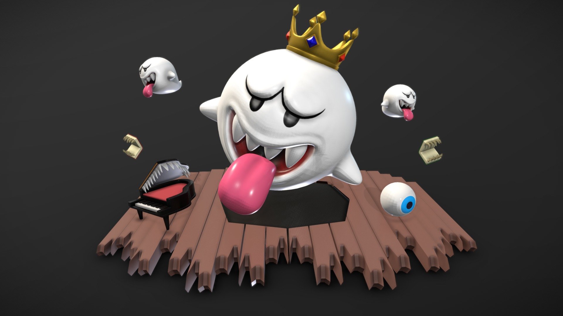 King Boo - Buy Royalty Free 3D model by Loslolos [a672295] - Sketchfab ...