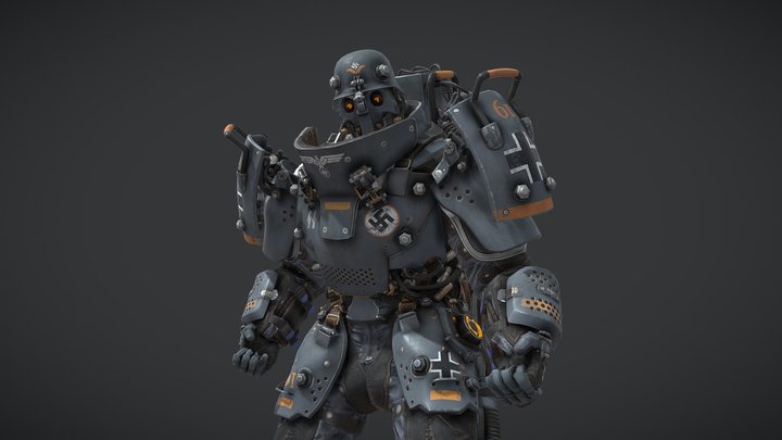 👑💪 Super Soldier (1961 E) - Wolf. New Colossus 3D Model