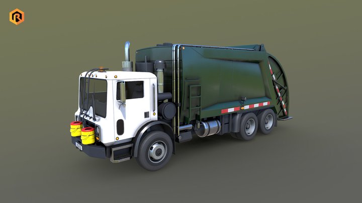 Garbage Truck 3D Model