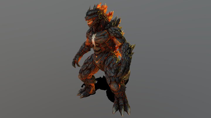 KAIJU MONSTER MODEL - FIRE VERSION [MESHY 6]