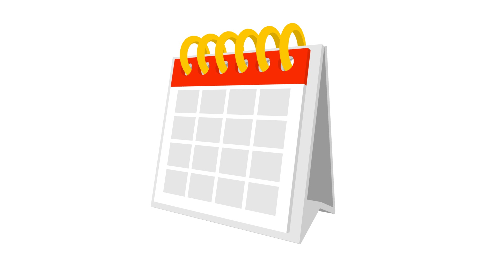 3D model Calendar Low Poly Flat Icon Style - This is a 3D model of the Calendar Low Poly Flat Icon Style. The 3D model is about calendar.