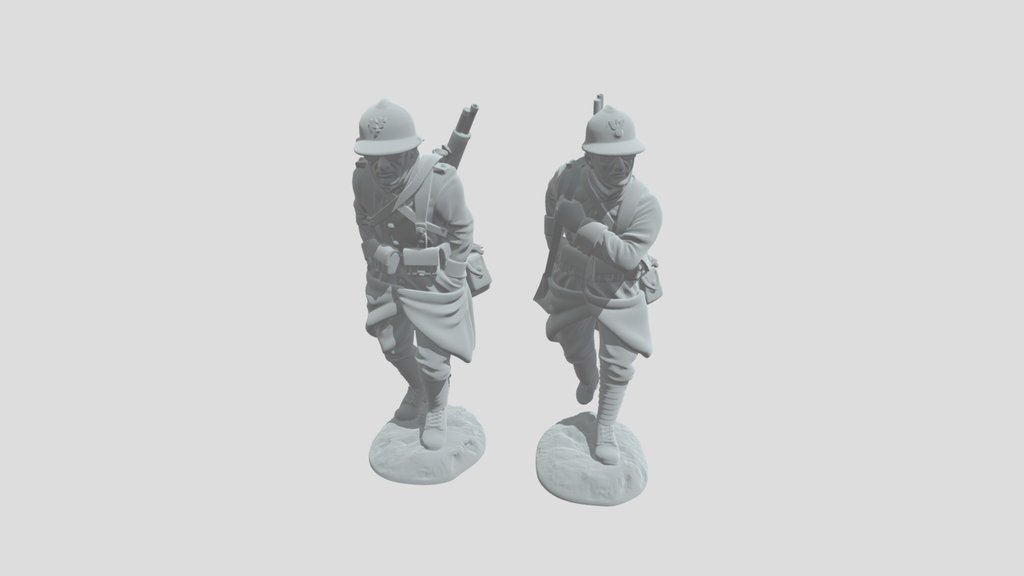 Two World War II Soldier Figures French Infantry
