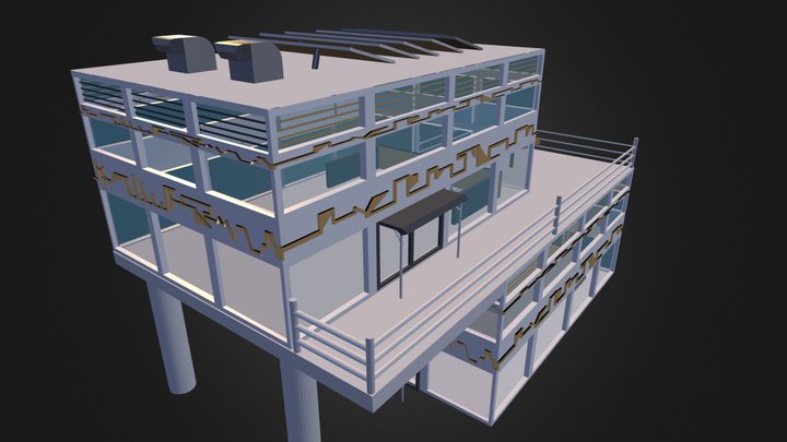 Suburban House Design 3D Model