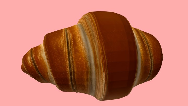 Low Poly Croissant – Stylized Bakery Asset – Kostenloses 3D-Modell STL
