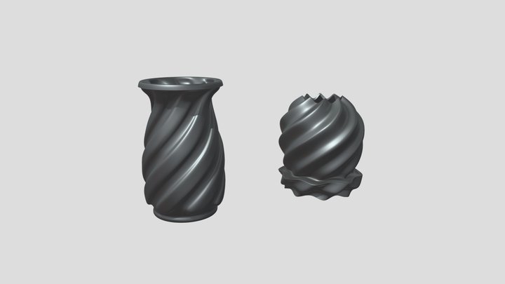 Set of 2 vases for 3D Print or Game design.