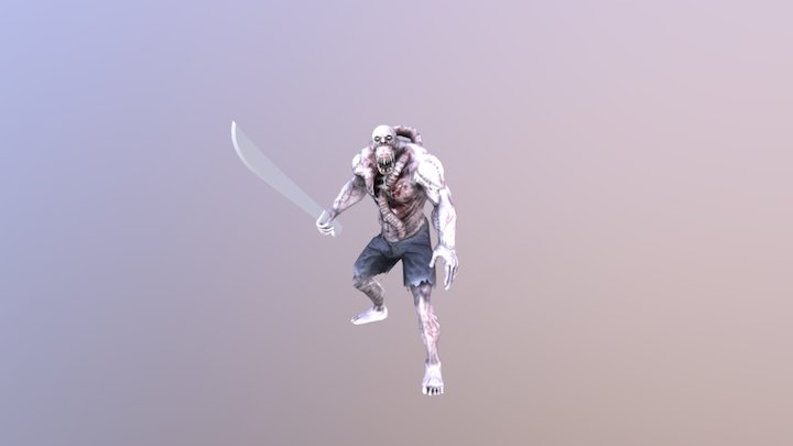 Killer Attack With Machete 3D Model
