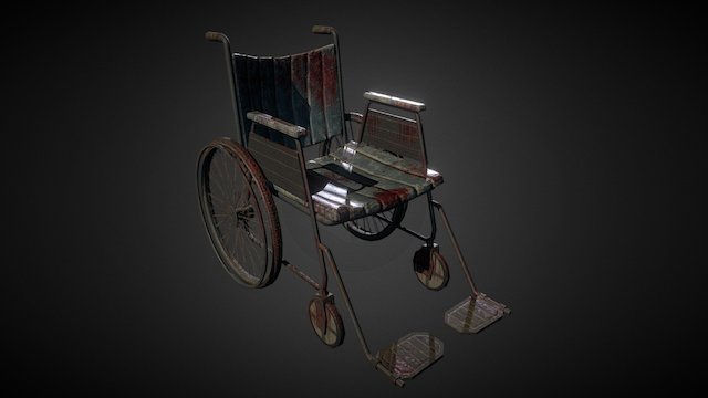 Bloody horror wheelchair 3D Model