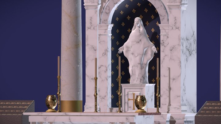 Church Alter Scene 3D Model