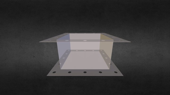 Flanged SQ Connector w/ Bolt Holes 3D Model