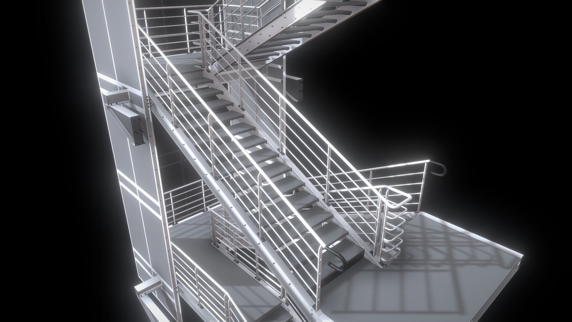 000 STEEL STAIRS & FIRE ESCAPES Download Free 3D model by apoiocad [a685a29] Sketchfab