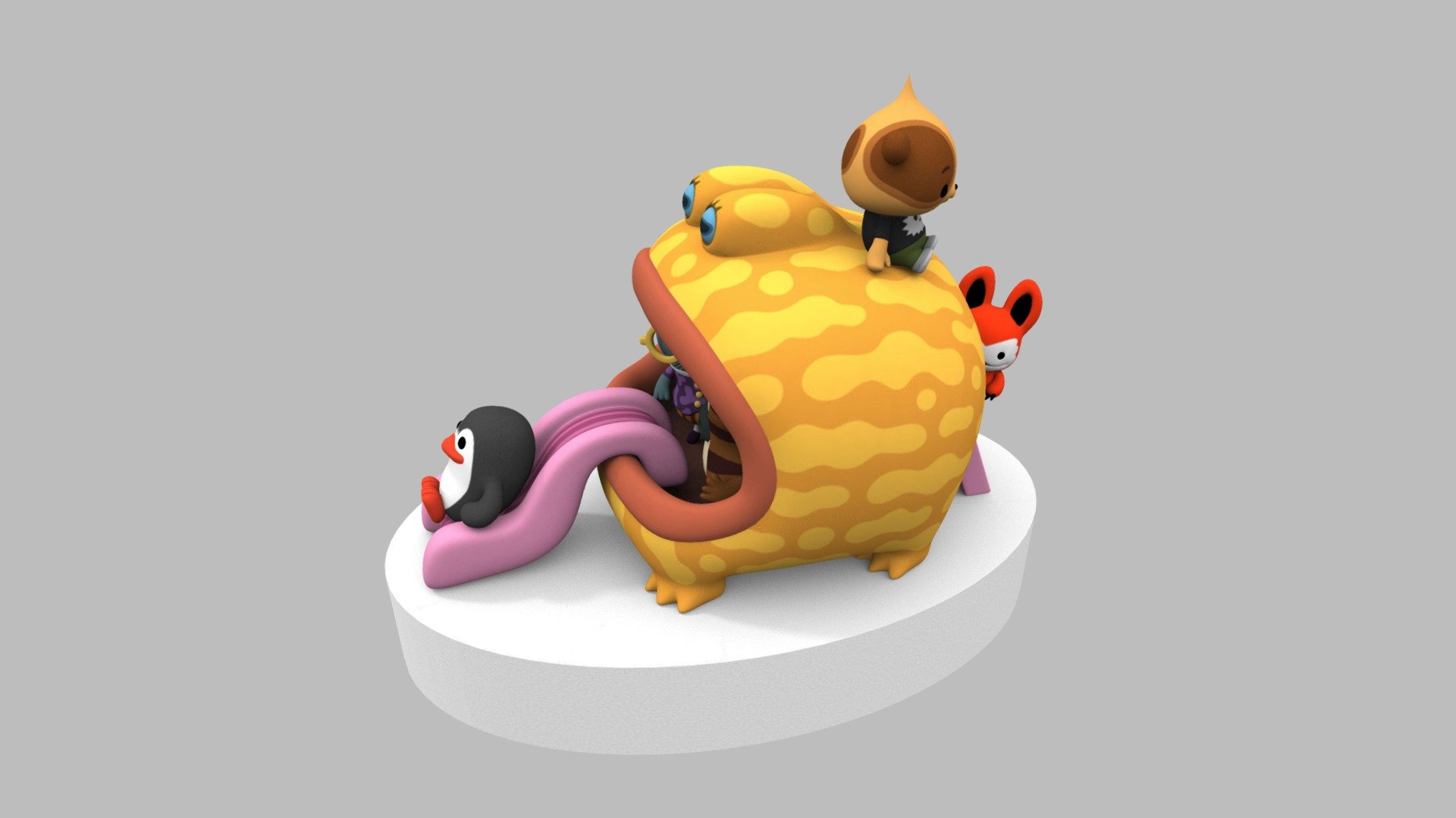 The frog slide and us - 3D model by yoshii [a6880db] - Sketchfab