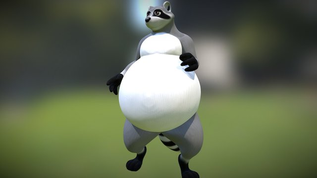 Fat Raccoon 3D Model