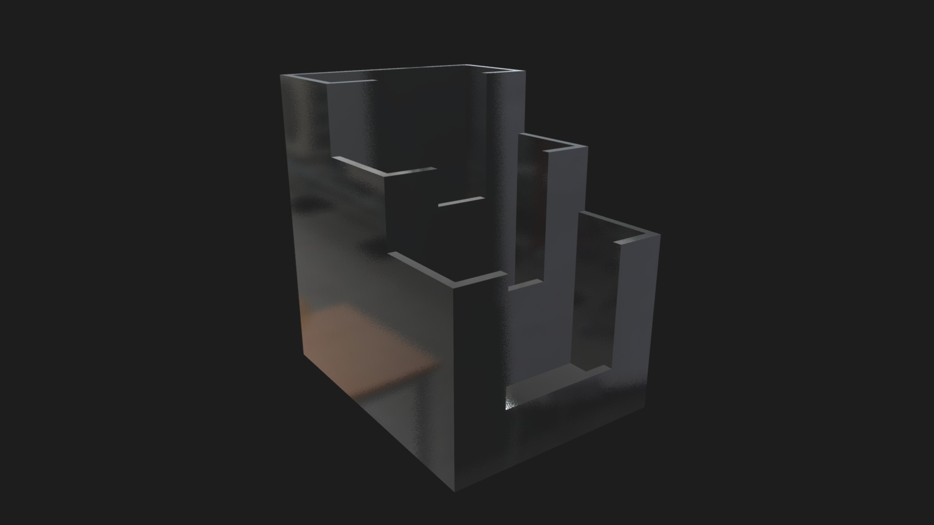 3D model Acrylic counter display - This is a 3D model of the Acrylic counter display. The 3D model is about a white cube with a black background.