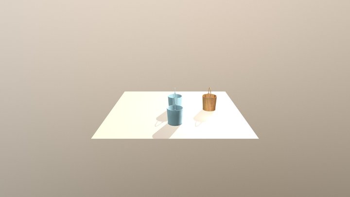 Bucket-wooden 3D Model